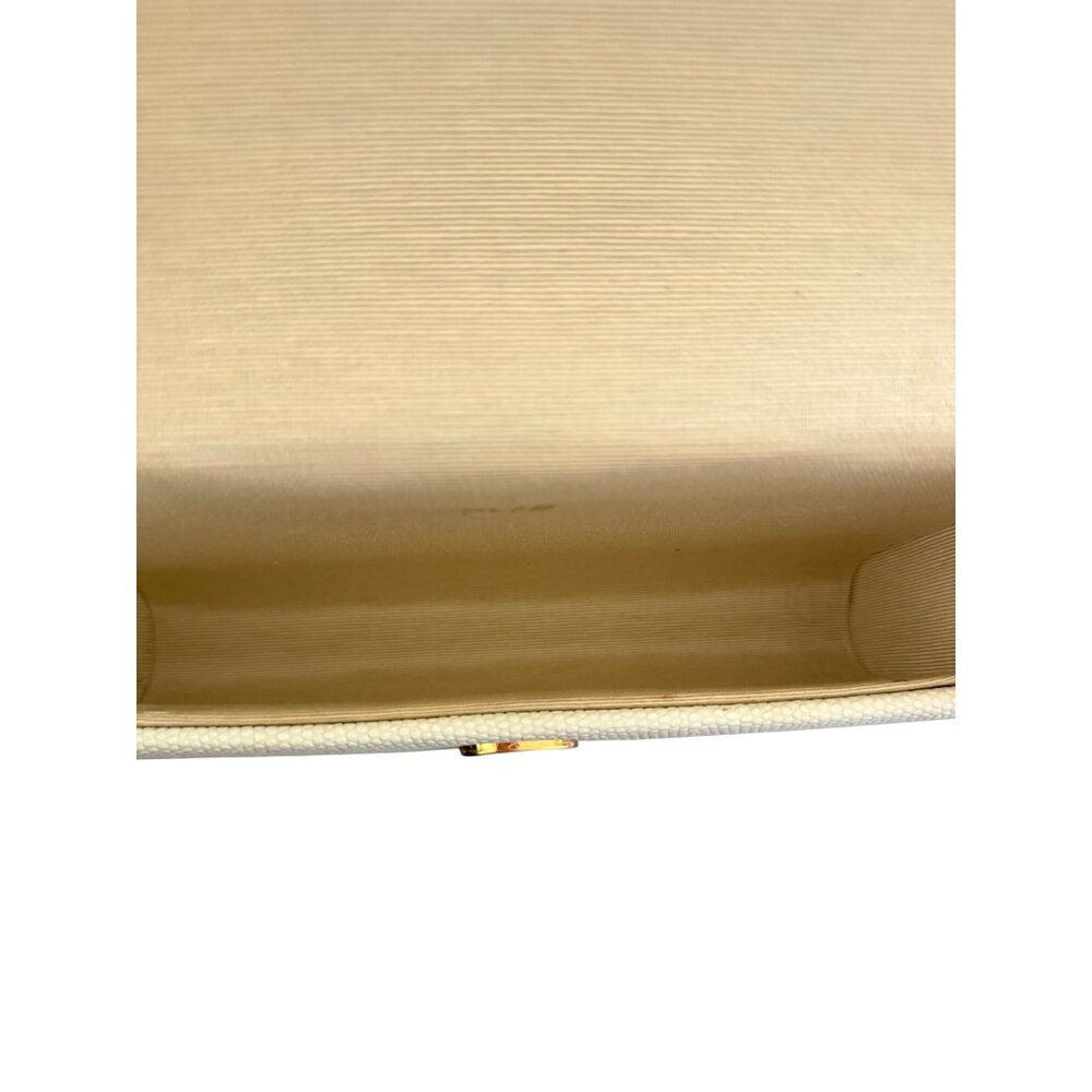 Delill Womens Clutch Stingray-like Pattern Cream Rectangular Flap Strap Vintage - Picture 10 of 11